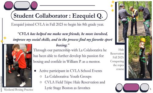 Information about CVLA student Ezequiel